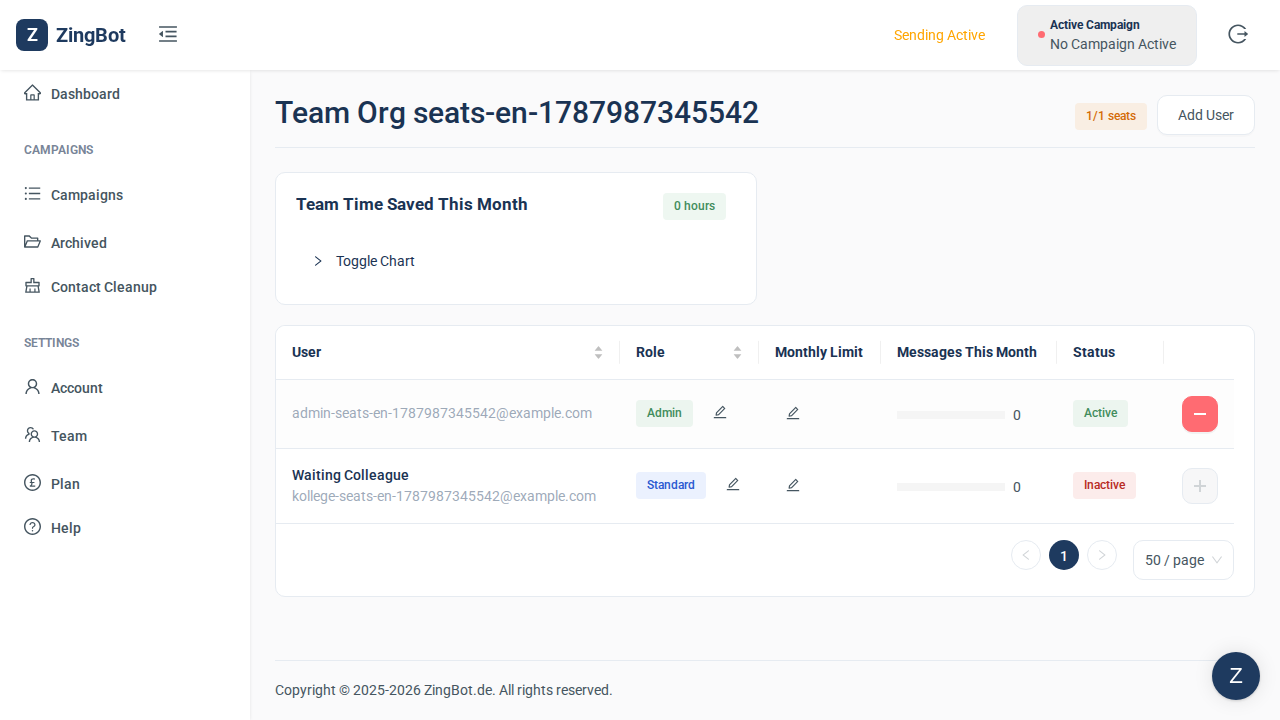 ZingBot Dashboard