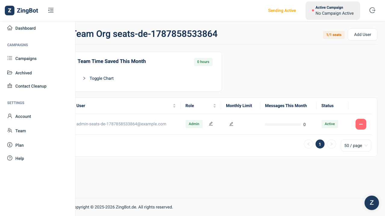 ZingBot Dashboard