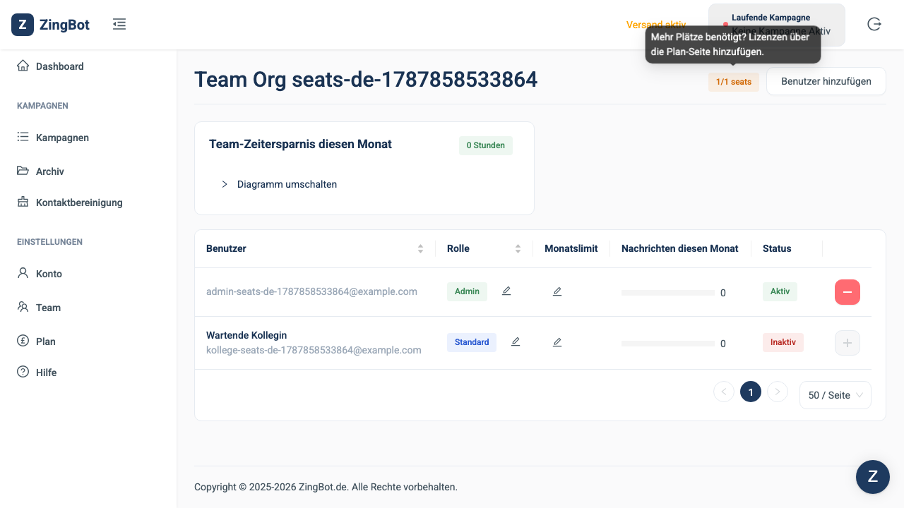 ZingBot Dashboard