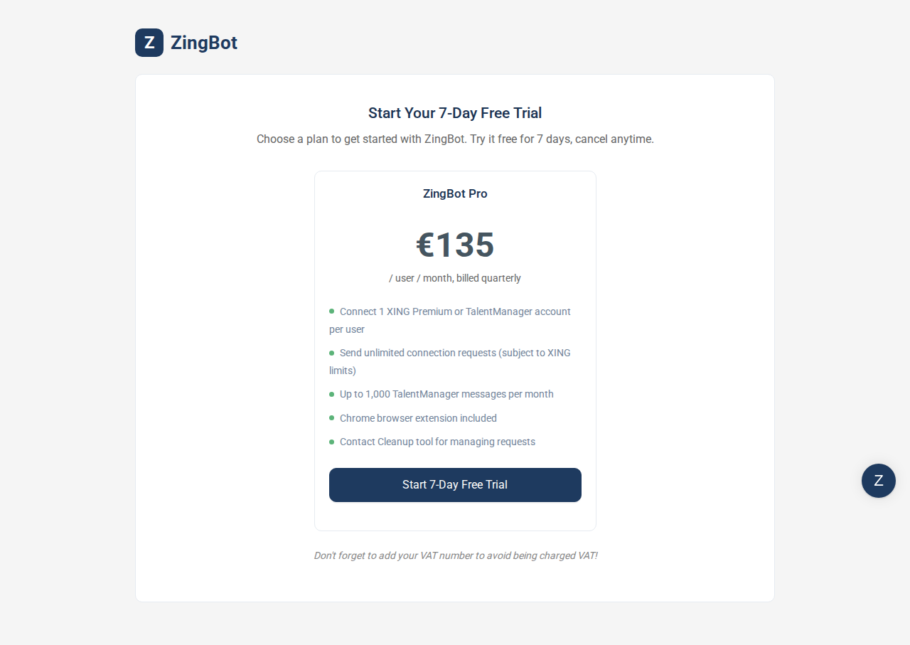ZingBot Dashboard