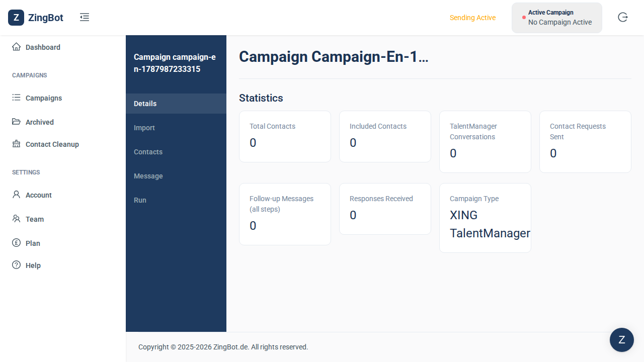 ZingBot Dashboard