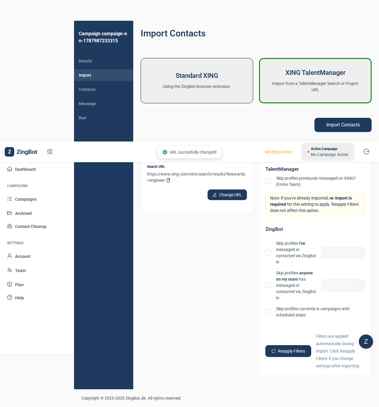 ZingBot Dashboard