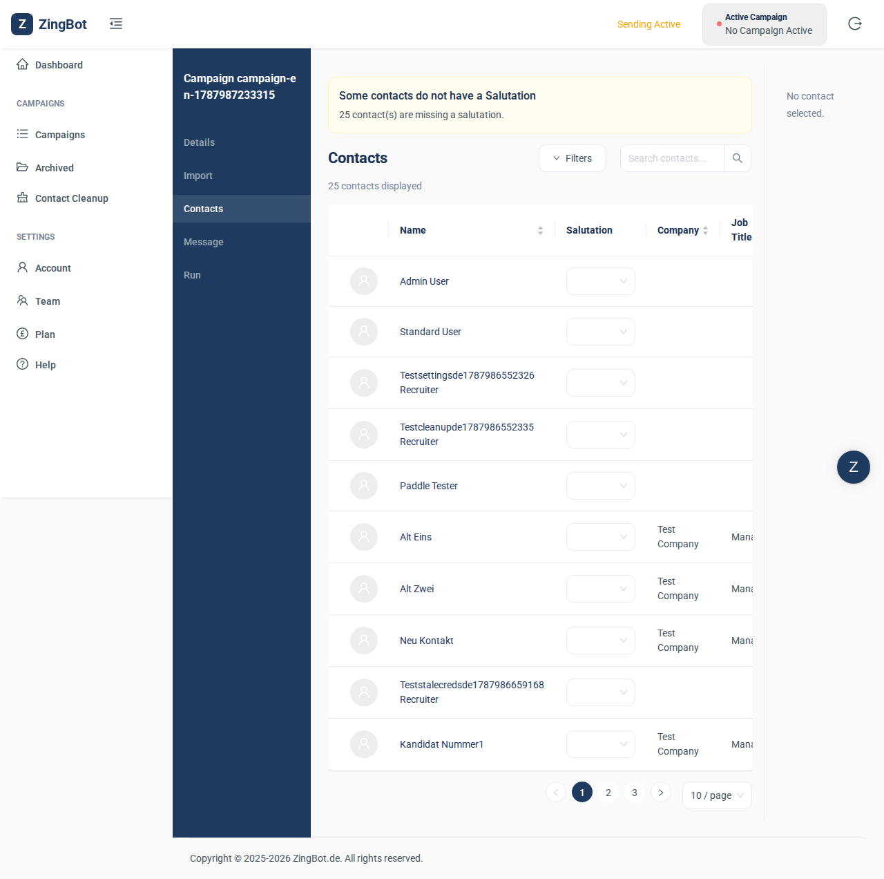 ZingBot Dashboard