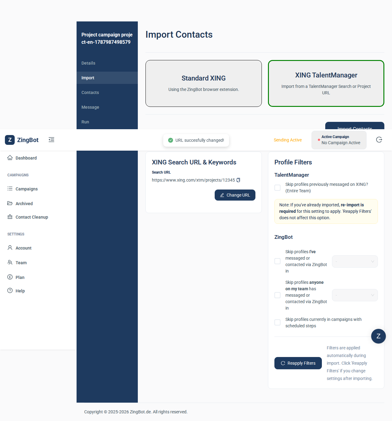ZingBot Dashboard