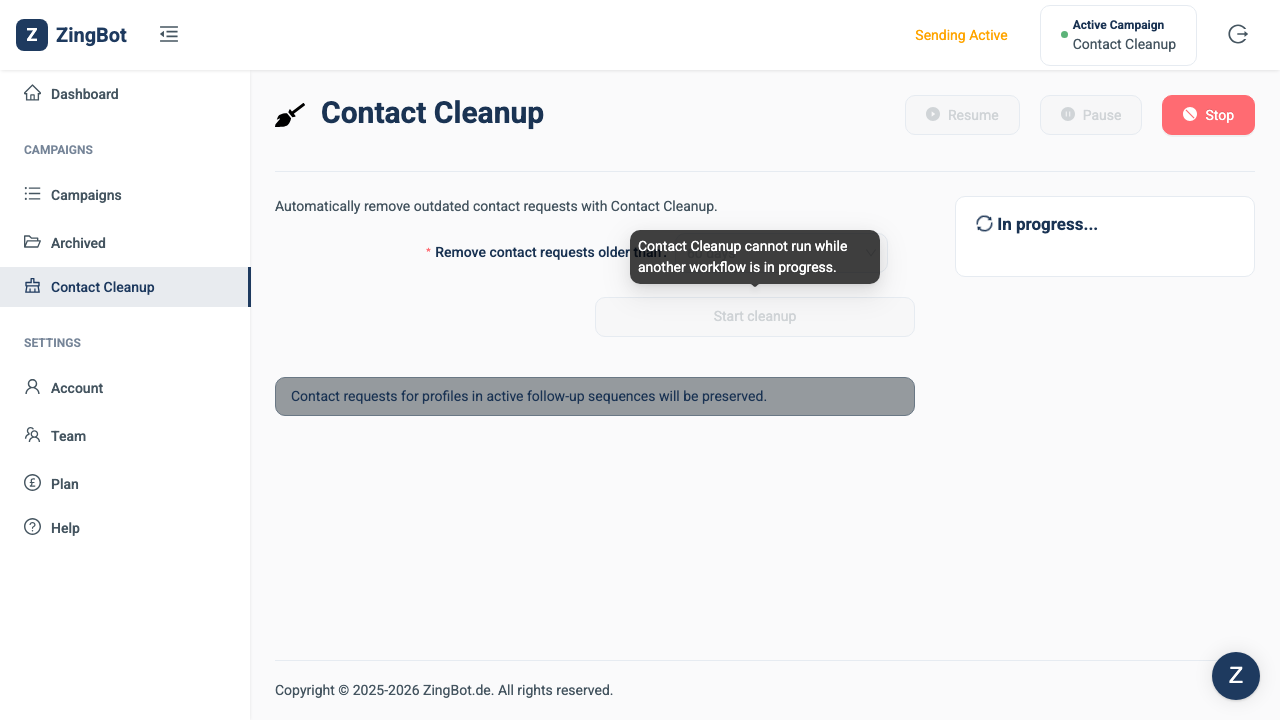 ZingBot Dashboard