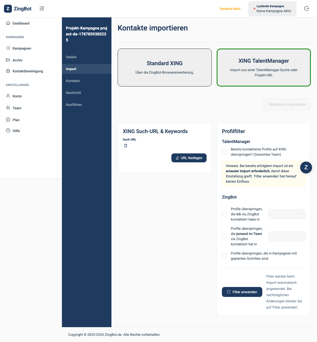 ZingBot Dashboard
