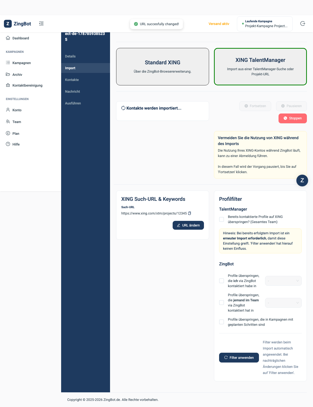 ZingBot Dashboard