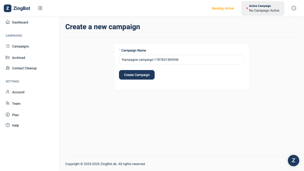 ZingBot Dashboard