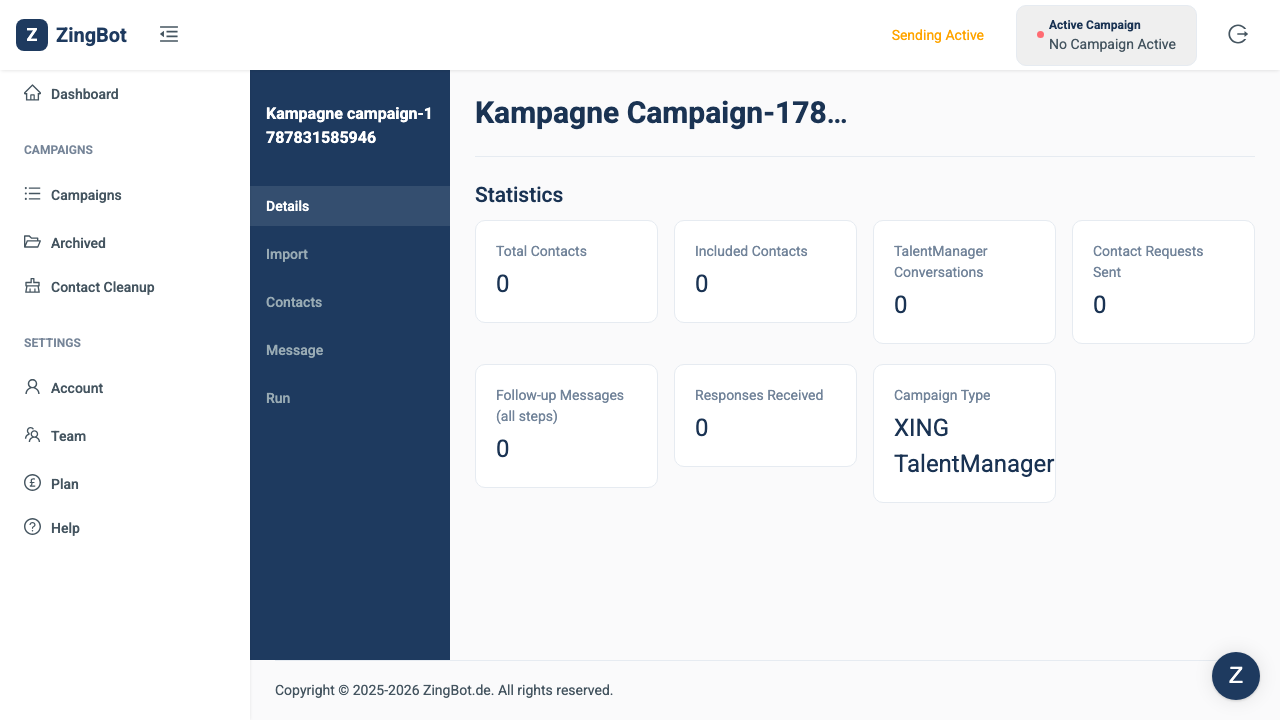 ZingBot Dashboard