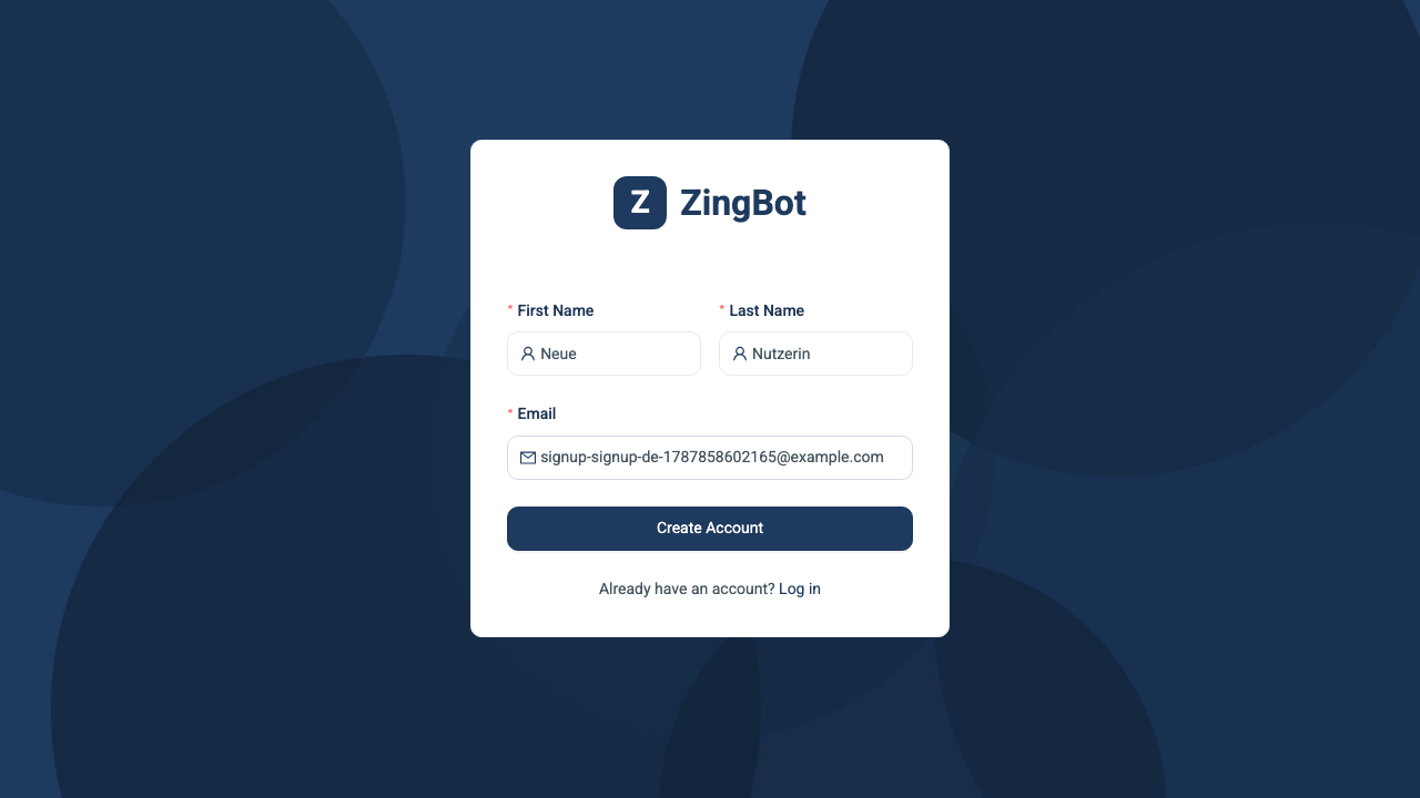 ZingBot Dashboard