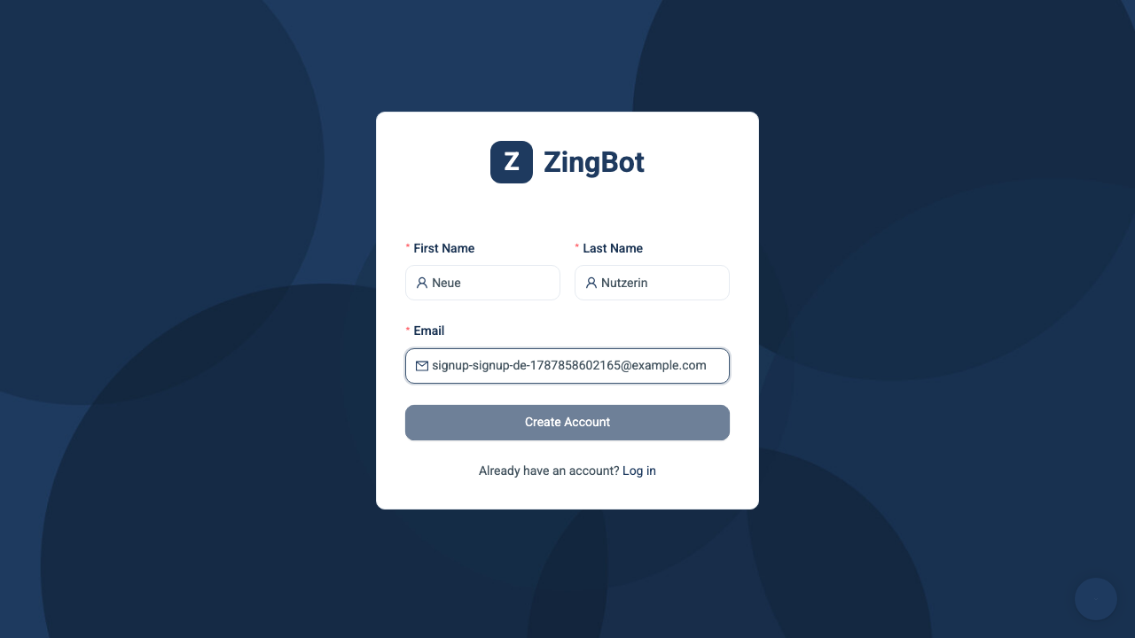ZingBot Dashboard