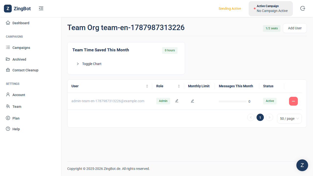 ZingBot Dashboard