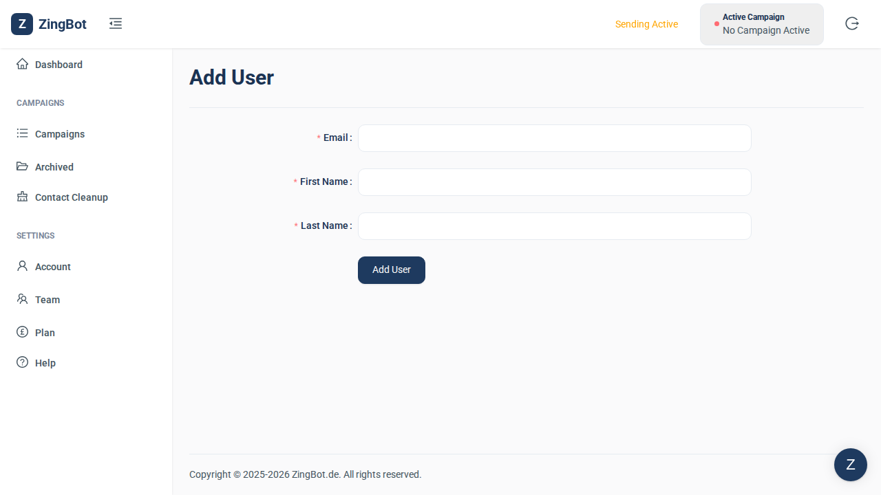 ZingBot Dashboard