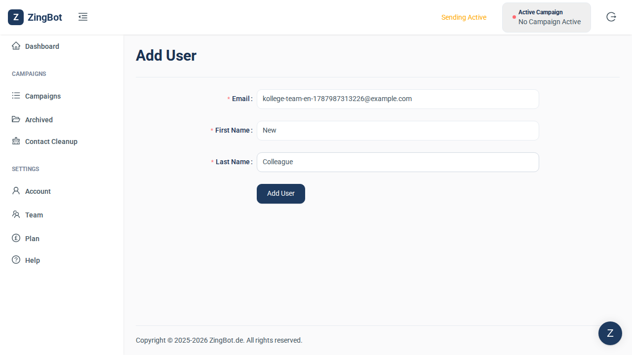 ZingBot Dashboard