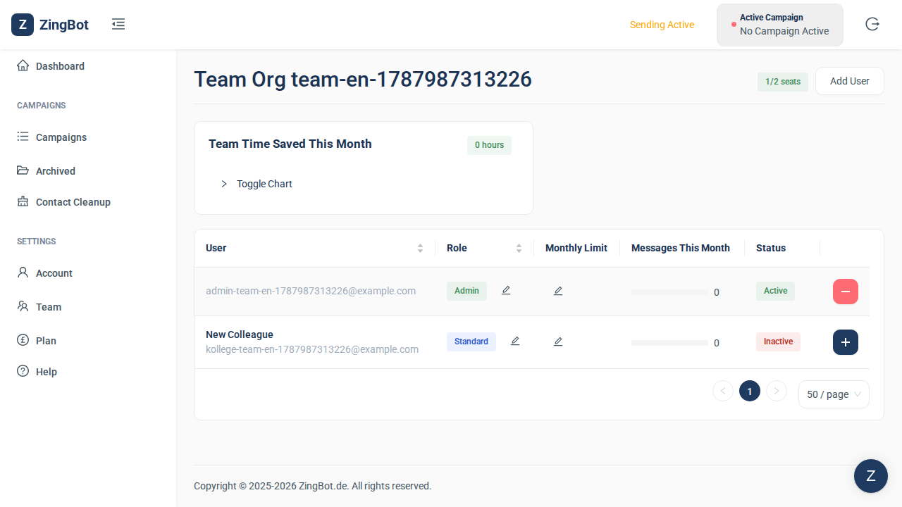 ZingBot Dashboard
