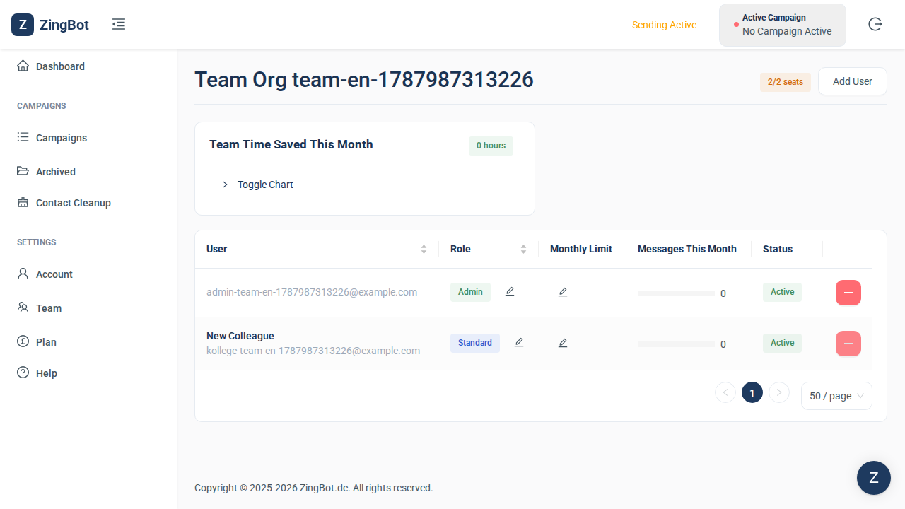 ZingBot Dashboard