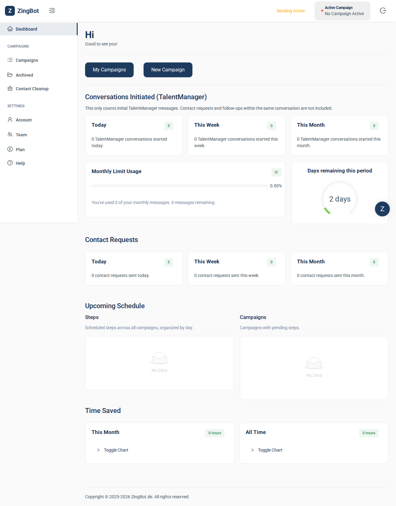 ZingBot Dashboard
