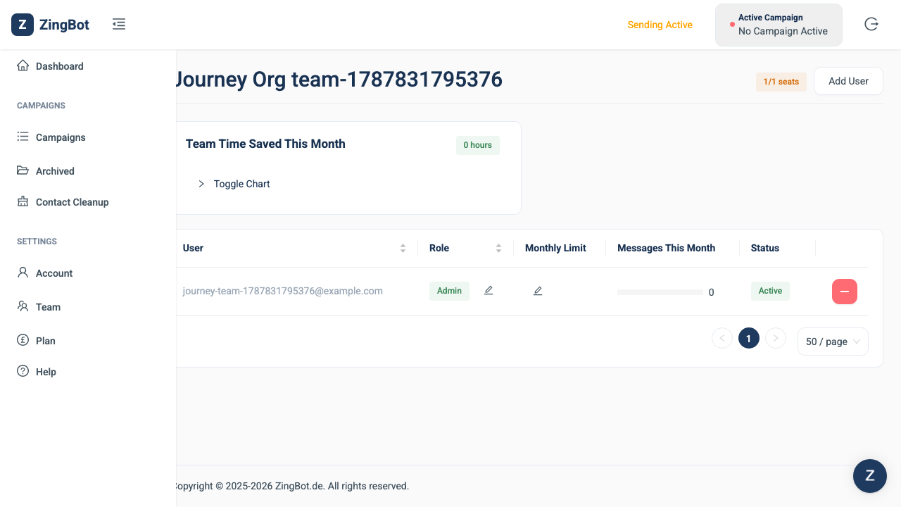 ZingBot Dashboard