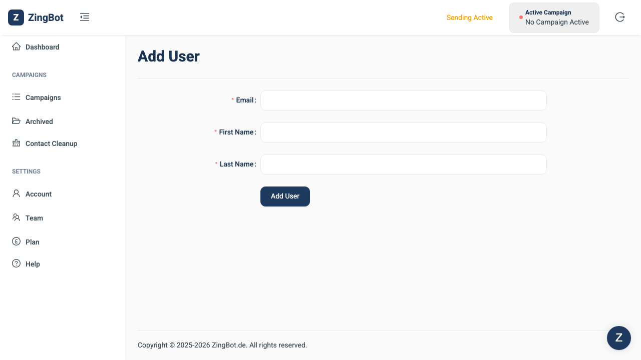 ZingBot Dashboard