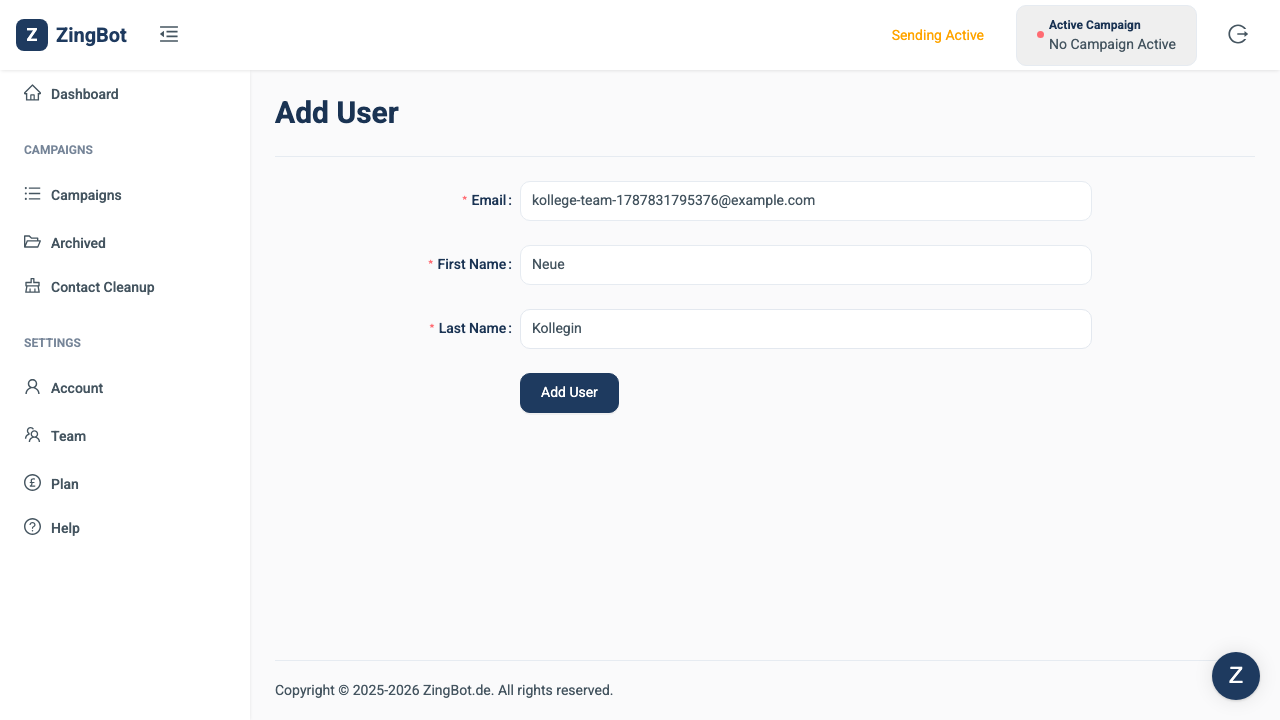 ZingBot Dashboard