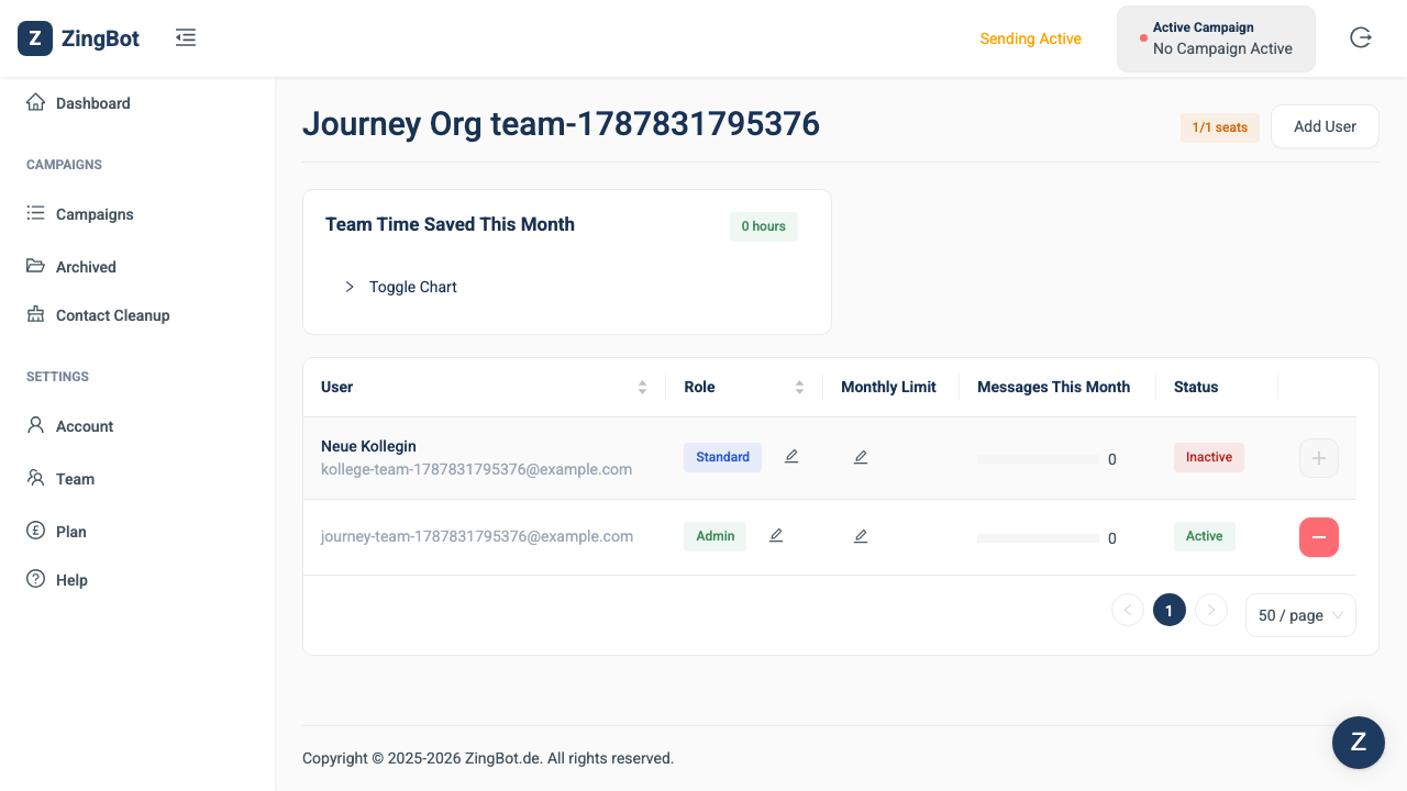 ZingBot Dashboard
