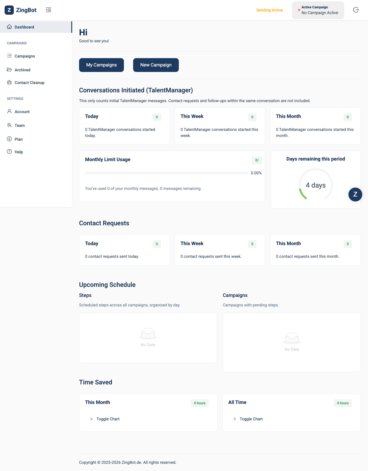 ZingBot Dashboard