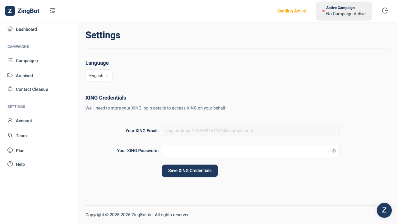 ZingBot Dashboard