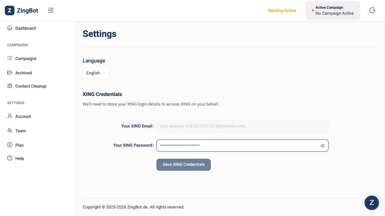 ZingBot Dashboard