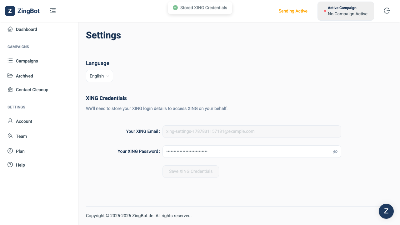 ZingBot Dashboard